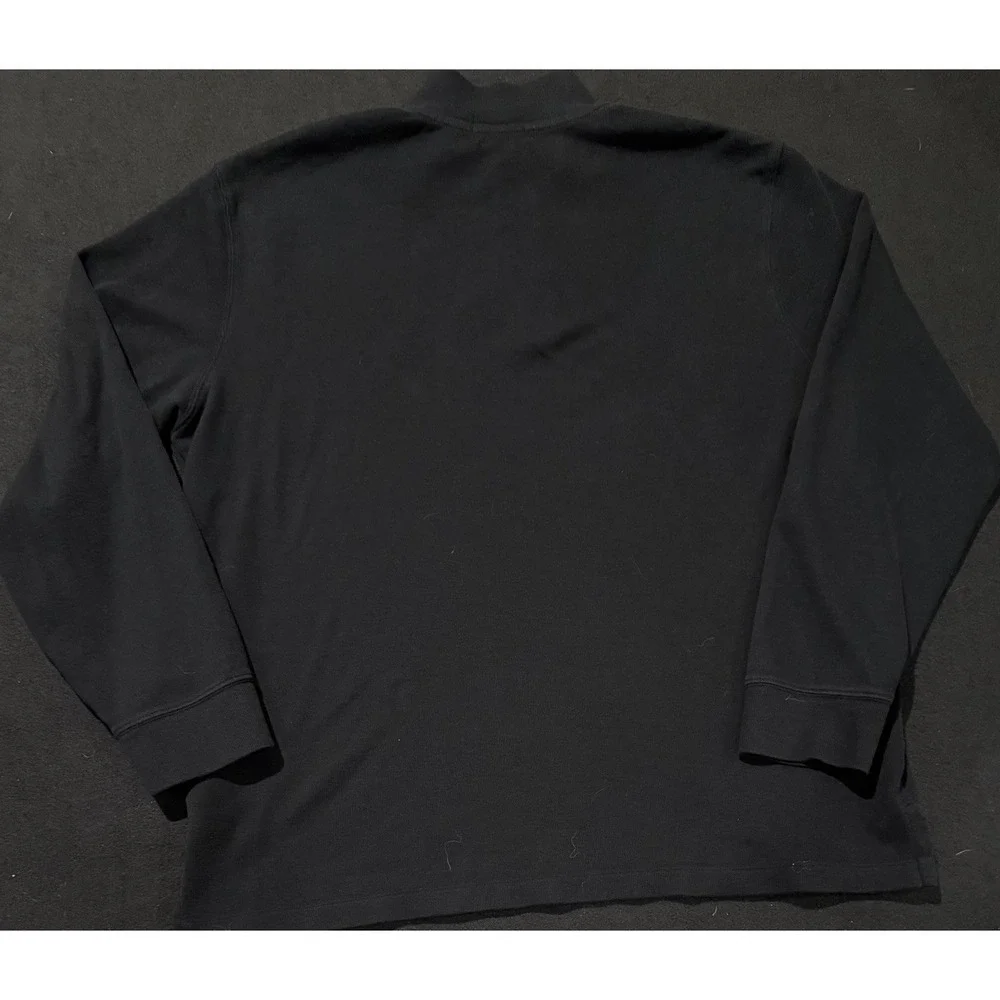 Polo Ralph LaurenEstate Rib 1/4 Zip Black Pullover Sweater Blue Pony Mens XL
